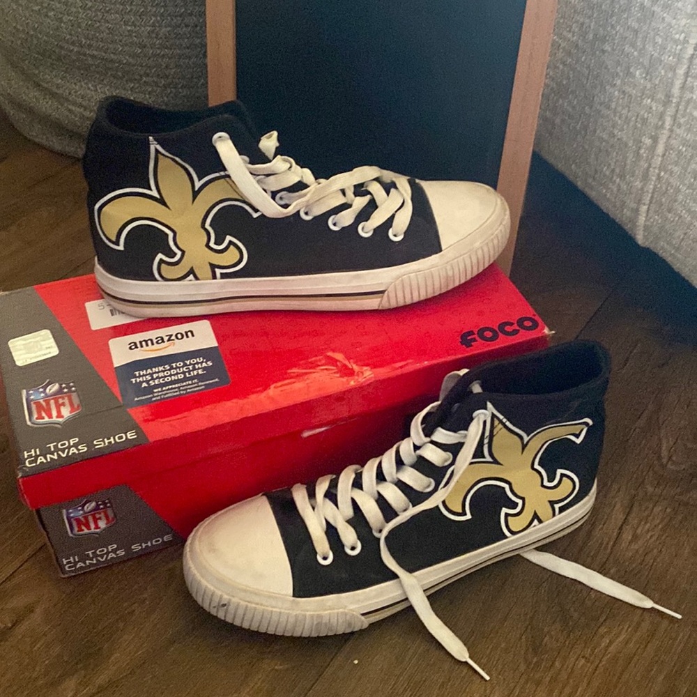 Foco Brans Mens Size 7 Saints HI TOP Canvas Shoe